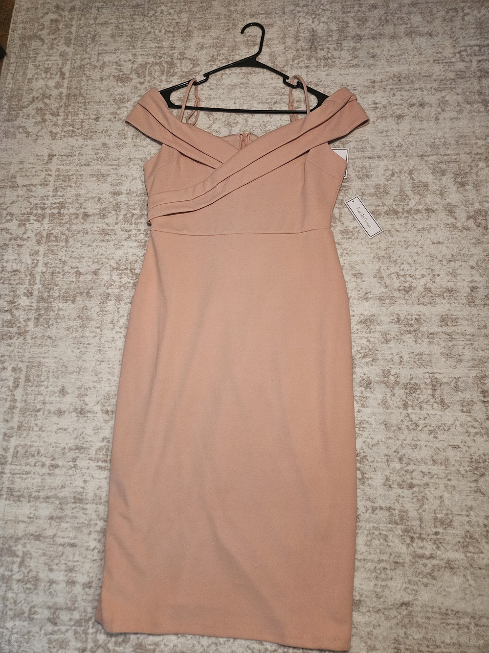 Premier Blush Pink Off-Shoulder Midi Dress